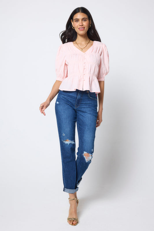 COMING SOON: Pink Puff Sleeve Smocked Blouse