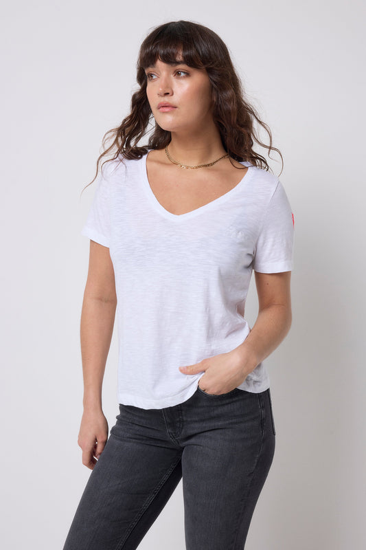 White V-Neck T-Shirt