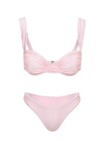 Siella Underwire Shine Bikini Top Pink