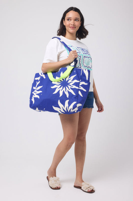 Blue Sunstar Reversible Canvas Bag