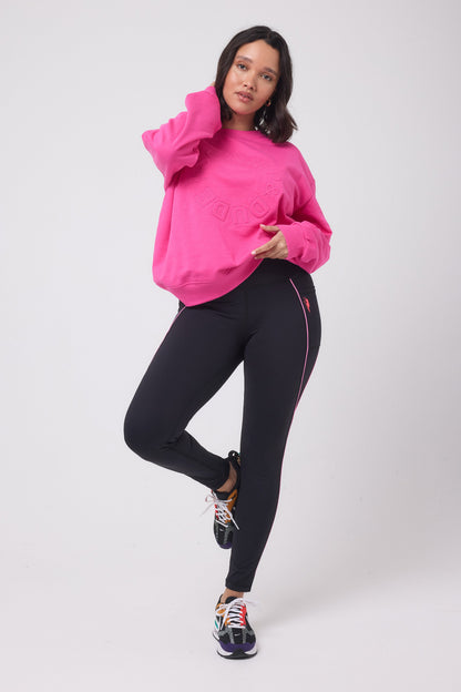 Black with Neon Piping Full Length Active Leggings