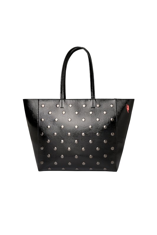 Black Studded Tote Bag
