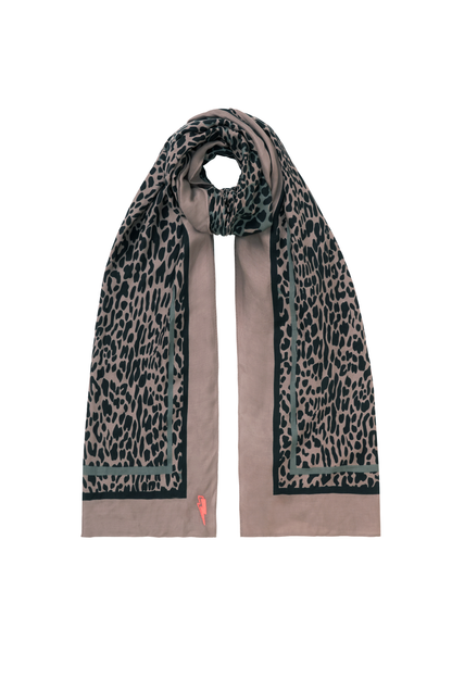 Scamp & Dude x Sabrina Elba Taupe with Grey Wild Leopard Charity Super Scarf