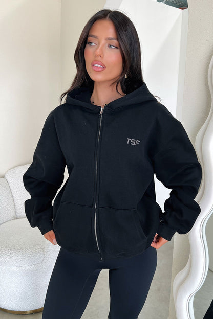 Dale Zip Up Hoodie - Black