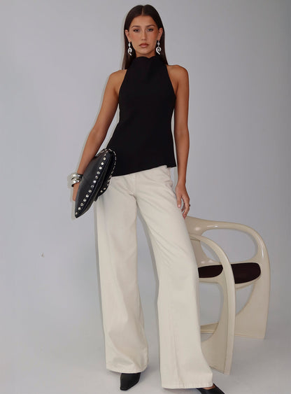 Days Get Dark Asymmetrical Top Black